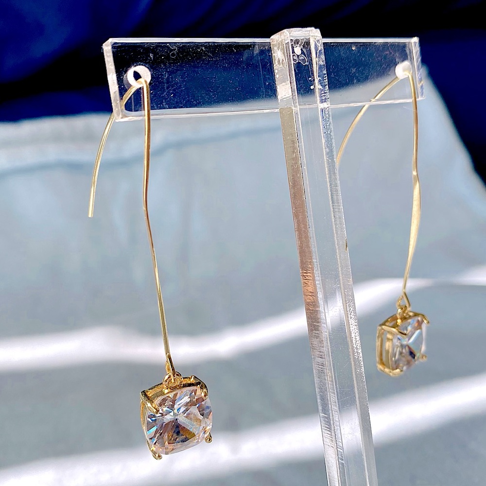 INC Gold-Tone Square Linear Drop Threader Earrings - Picture 3 of 9